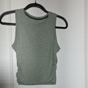 lululemon athletica Cropped Heathered Sage Green Muscle Tank